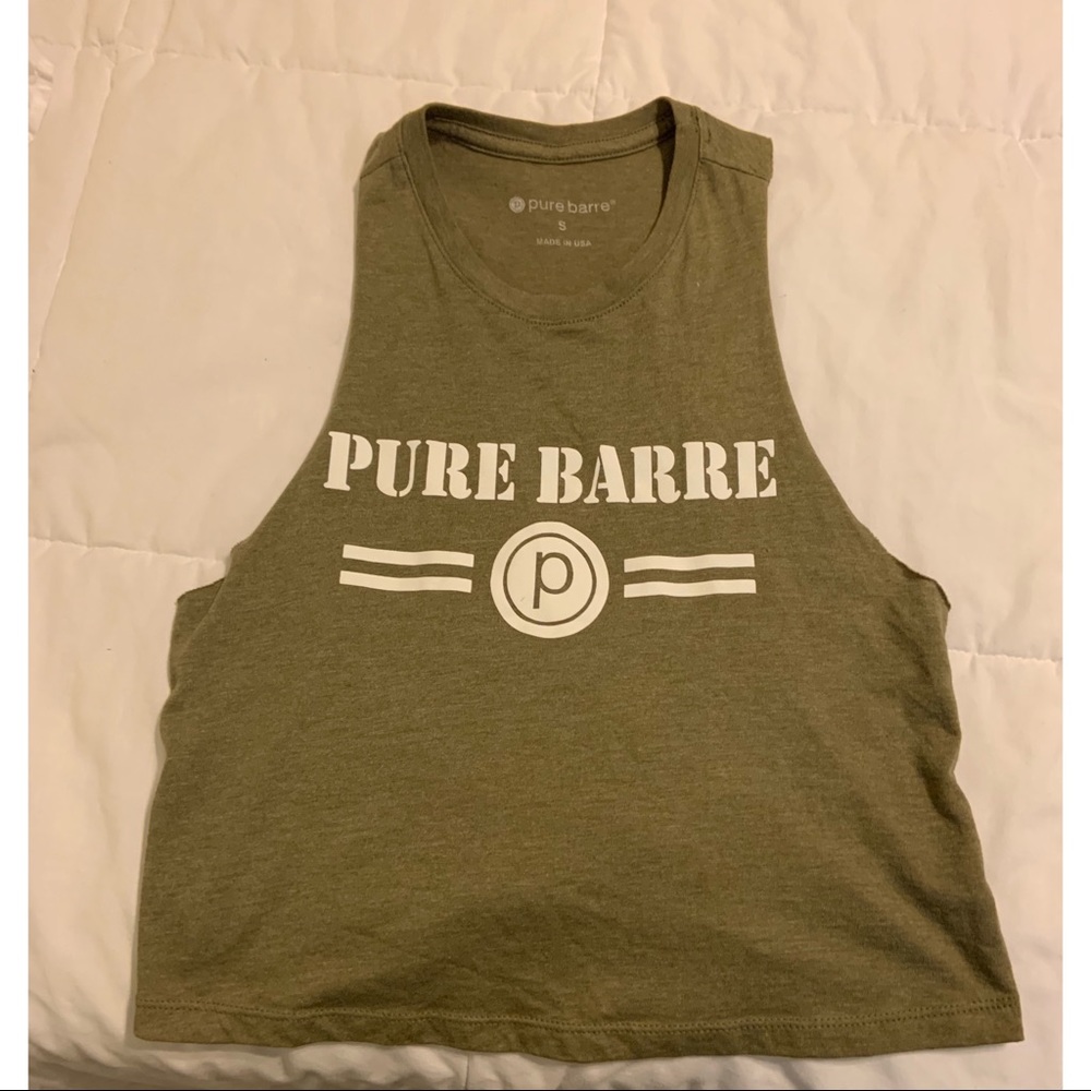 Pure Barre Army Green Crop Top